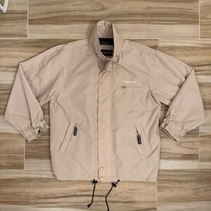 Timberland Performance Mens XL Tan Beige Full Zip Windbreaker Jacket Outdoor